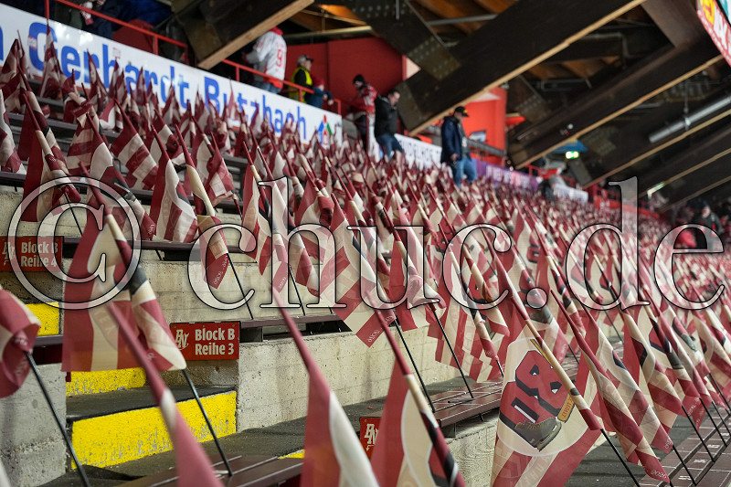 Fahnen auf den Sitzen, DEL 2 - EC Bad Nauheim gegen ESV Kaufbeuren, Bad Nauheim, Colonel-Knight-Stadion, 25.01.26